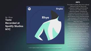 Rhye - Taste - Recorded at Spotify Studios NYC