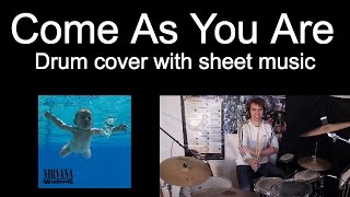 Come As You Are Nirvana - Drum Cover With Sheet Music Tab #18
