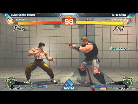 [EVO 2012 SSFIV AE] eLive Qanba Dakou (Ryu, Fei Long) vs Mike Chow (Abel)
