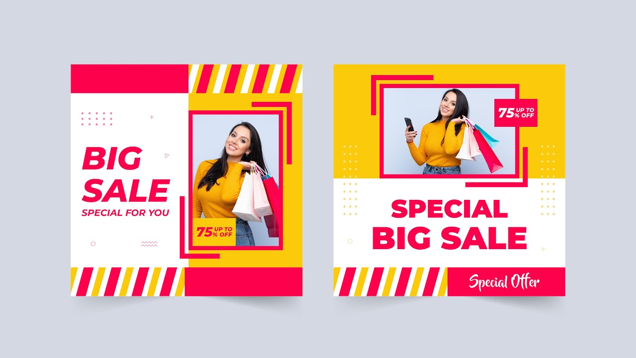 Mega Sell Social Media Post Free Download | Special Discount Offer Template Vector
