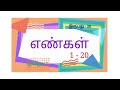 Number Names எண்கள் 1 20 Learn In TAMIL