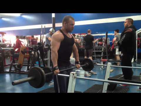 Wide grip upright rows