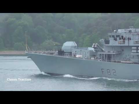 HMS SOMERSET F82 LEAVES DEVONPORT AT DEVIL'S POINT, PLYMOUTH. 13TH JUNE 2016.