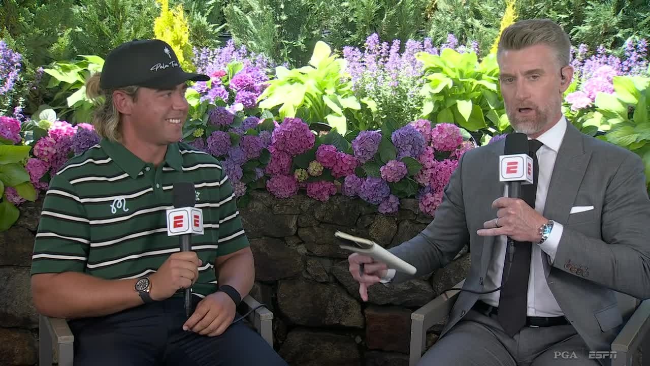 Garrick Higgo explains why he was late to his 7:18 AM tee time at the PGA Championship