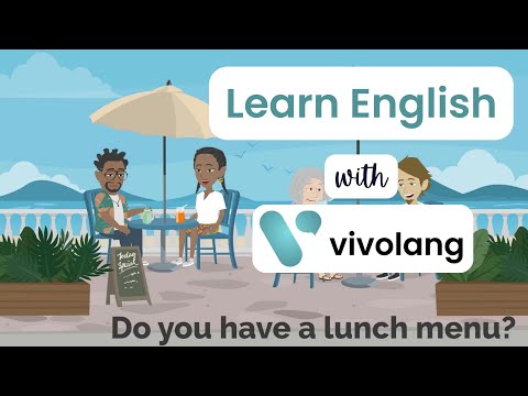 Aula animada de inglês para restaurantes: pedidos de comida e bebida.