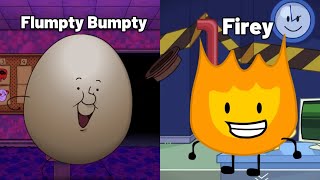 One Night at Flumpty's Vs One Night at Firey (Enemy Comparison)