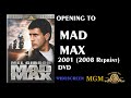 Opening To Mad Max 1979 2001 2008 Reprint DVD Widescreen
