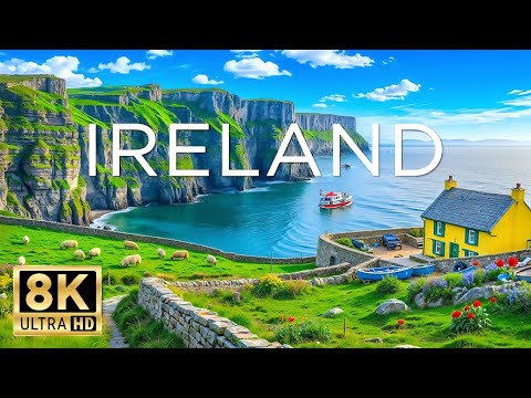 [8K] Stunning Coastal Ireland🇮🇪 8K Drone Tour | Relaxing Music for Stress Relief
