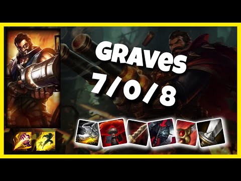 Korean Challenger Graves Jungle (7/0/8) Gameplay Replay - Patch 10.18