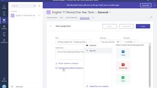 Microsoft Teams - Creating a Basic Assignment in Teams