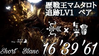 【MHW】歴戦王マムタロト　Lv1ペア　弓×ガンランス　16'39'61
