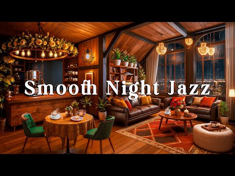 Smooth Jazz Instrumental - Rainy Day  Vintage Coffee Shop and Relaxing Background Music 🌧️