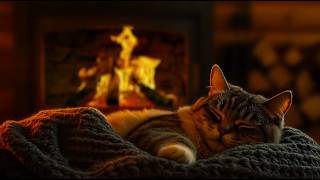 10 HOURS Healing Coziness with Fireplace 🐈Calming Sounds for Anxious Cats Deep Sleep & Stress Relief