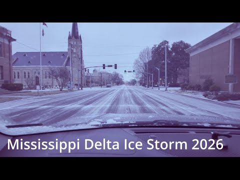 A Drive on a wintry day in the Mississippi Delta