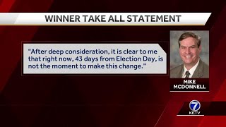 Nebraska state senator will not change 'winner-take-all' stance