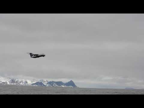 The FAAM research aircraft BAe 146 in the air (2)