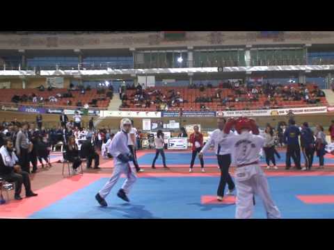 Ilja Makarov (Red). Fight 2, Round 2. Taekwondo ITF World Cup 2014 (Minsk).