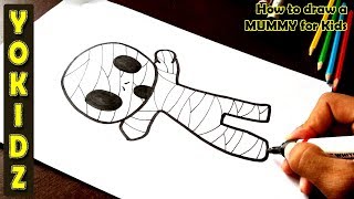 How to draw a MUMMY for kids