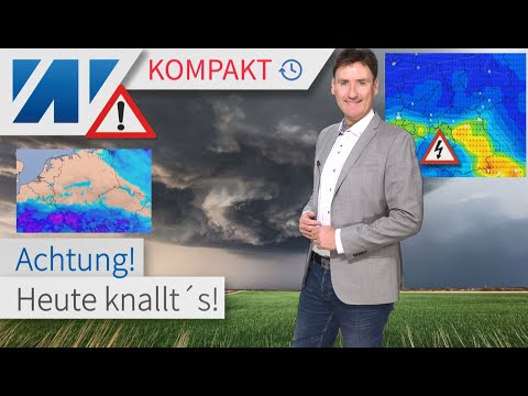 Heute knallt's: Hier drohen heute schwere Gewitter und Unwetter. Hagel, Starkregen, Sturm möglich.