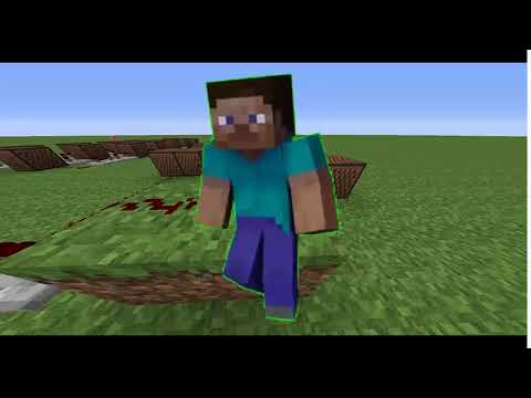 Steve haciendo el paso del fortnite con bloques musicales