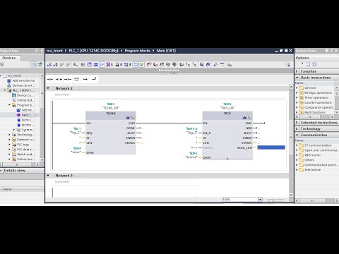 PLC SIEMENS S71200 TCP/IP Client communication TRCV and TSEND instruction