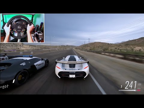 Stealing Koenigsegg Jesko + Police Chase - ForzaHorizon 5 (Steering Wheel + Shifter) Gameplay