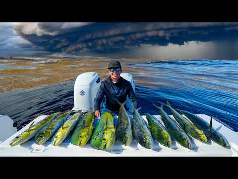 Fish go CRAZY Before HURRICANES! Catch Clean Cook (Mahi Mahi)