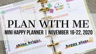 Plan with Me | Mini Happy Planner | November 16-22, 2020 #happyplanner