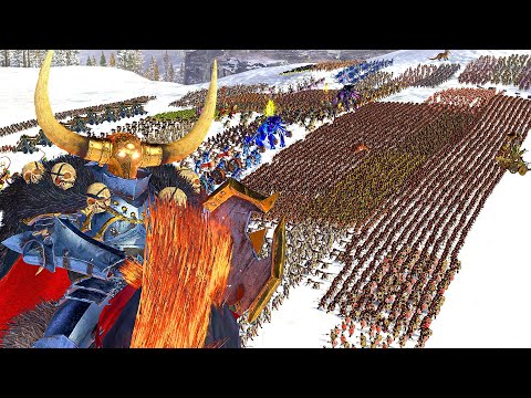 SKAVEN and WARRIORS OF CHAOS vs VAMPIRE COUNTS and EMPIRE - TotalWar Warhammer 3
