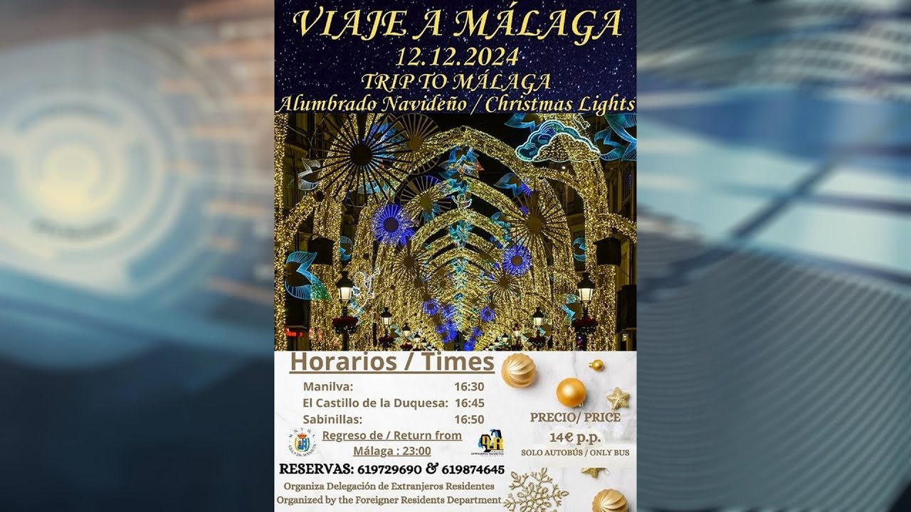 El 12 de diciembre podrán ver el l alumbrado navideño de Málaga