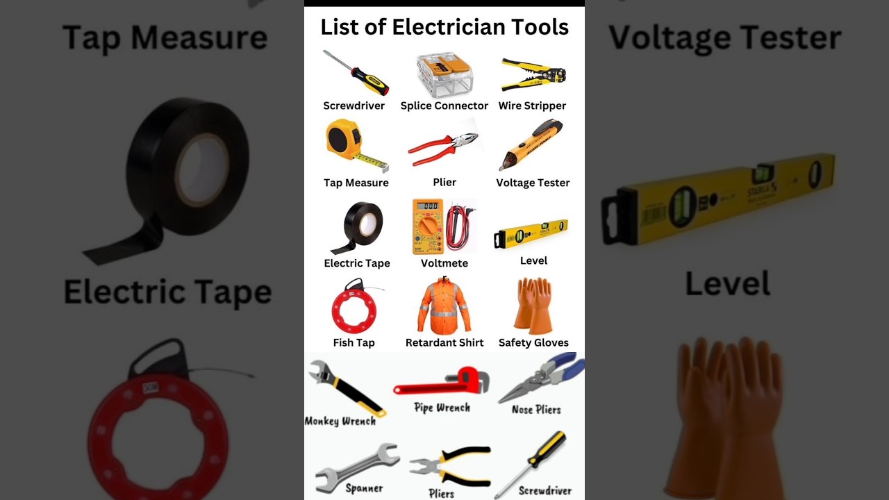List of Electrician Tools || Type of Electrician Tools