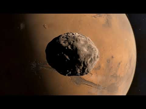 Encounter with Phobos: Mars's largest moon (simulation | no audio)