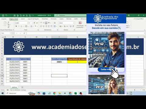 Excel: CONT.SE | PCM - Planejamento e controle de manutenção