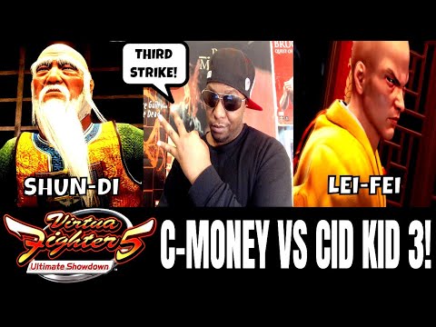 VF5US- C-MONEY VS CID KID 3! (Virtua Fighter 5: Ultimate Showdown)- Shun Di VS Lei Fei Matches, FGC.