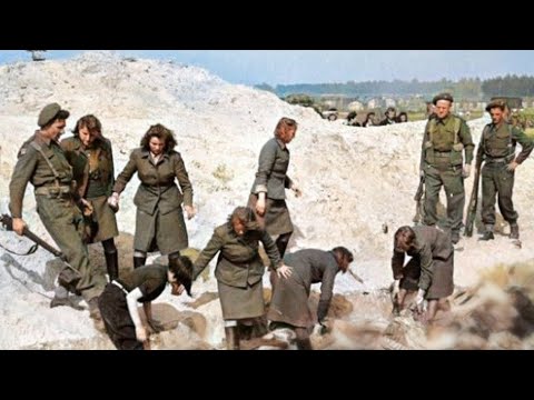 Mass Execution of nazi Belsen camp guards Unseen Horrific of Bergen Belsen ww2 