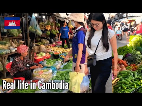 UNSEEN Cambodia 🇰🇭: Street Market Walk Tour in Phnom Penh City & Real Khmer Local Life 