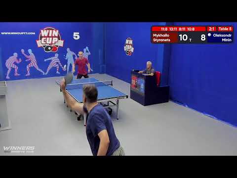 01:00 Стиранец Михаил 3-1 Минин Александр  стол 5  ЮГ-6 03.07.22 | Настольный Теннис WINCUP