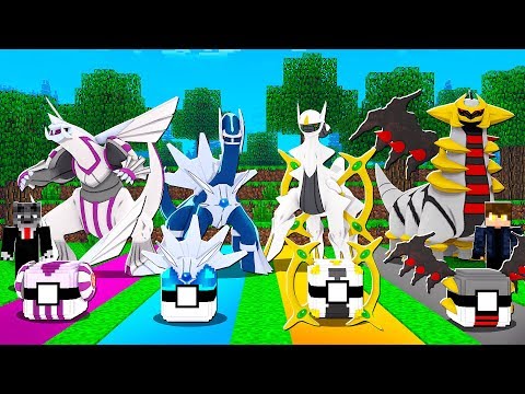 ANDE NO CAMINHO LUCKY PIXELMON ARCEUS VS DIALGA VS PALKIA VS GIRATINA - MINECRAFT PIXELMON MOD