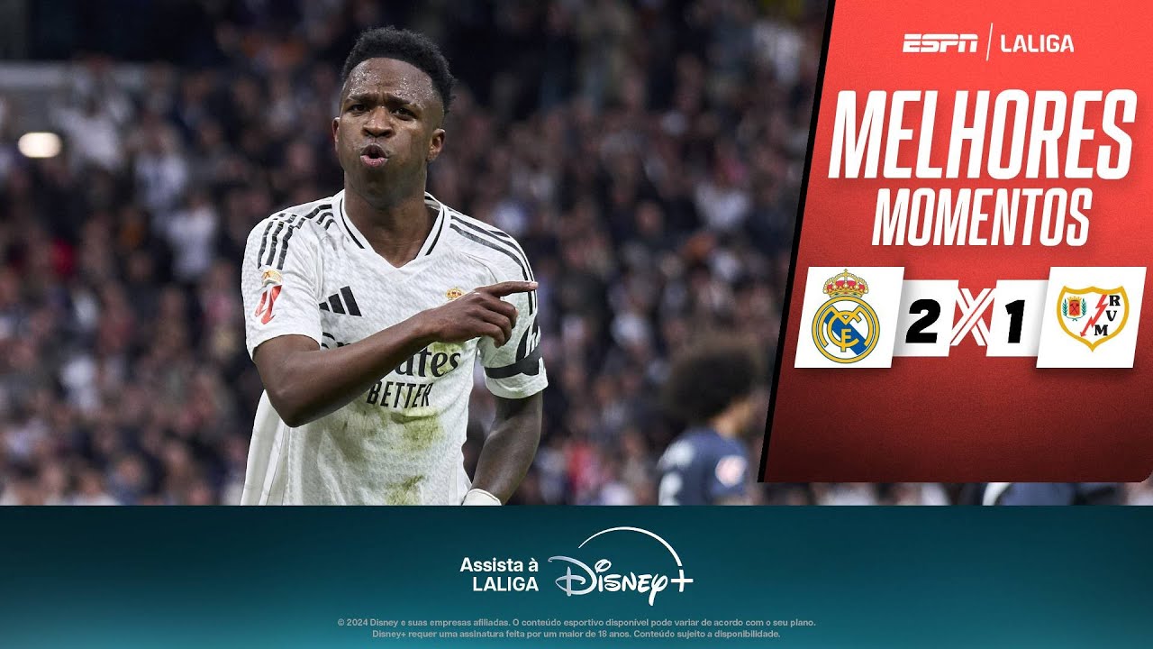 Com SHOW de VINICIUS JR., REAL MADRID vence o RAYO VALLECANO e ‘cola’ no BARCELONA em LALIGA