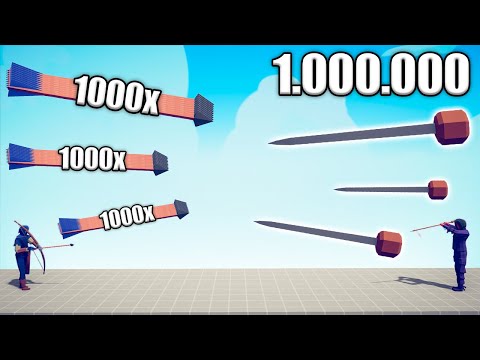 1.000.000 DAMAGE BLOWDART vs 1000x OVERPOWERED UNITS - TABS | Totally Accurate Battle Simulator 2023