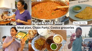 Weekend Vlog - Meal Plan , Costco Groceries , Chaat Party - Weekend in My Life in Edmonton Canada