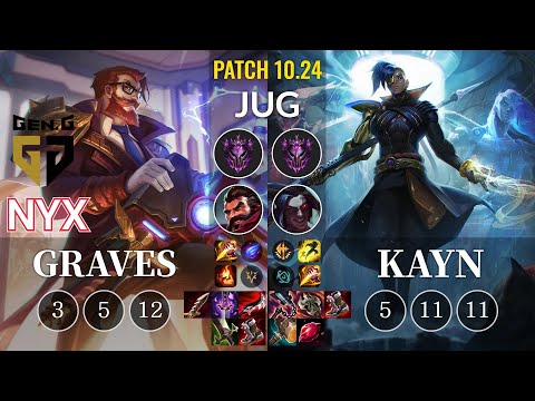 GEN Nyx Graves vs Kayn Jungle - KR Patch 10.24