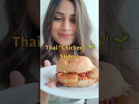 Thai Chicken Sliders using Plant-Based Chicken Nuggets by Blue Tribe Foods