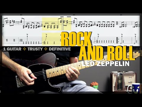 Rock and Roll | Guitar Cover Tab | Guitar Solo Lesson | Backing Track with Vocals 🎸 LED ZEPPELIN