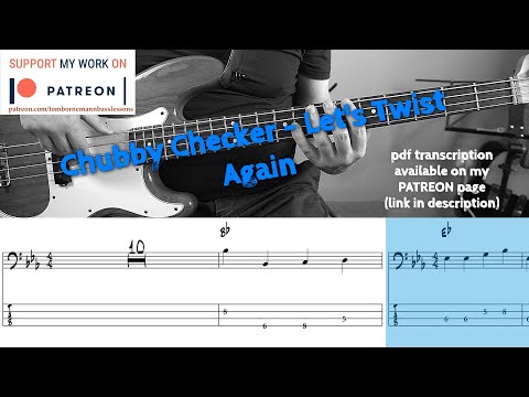 Chubby Checker - Let's Twist Again (Bass cover with tabs)