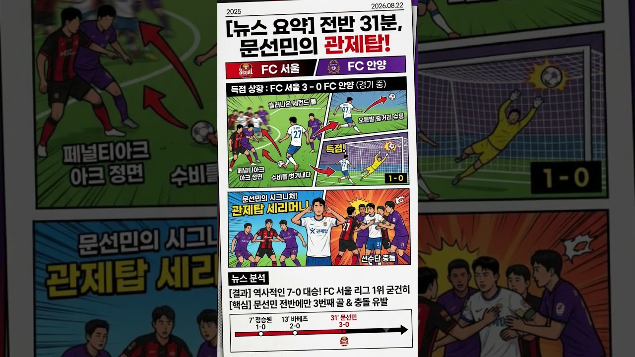 ​전반에만 5골 폭격 실화? FC서울 vs FC안양 7:0 역대급 대승 #축구 #K리그1 정승원 문선민 바베츠 클리말라 이승모 안데르송