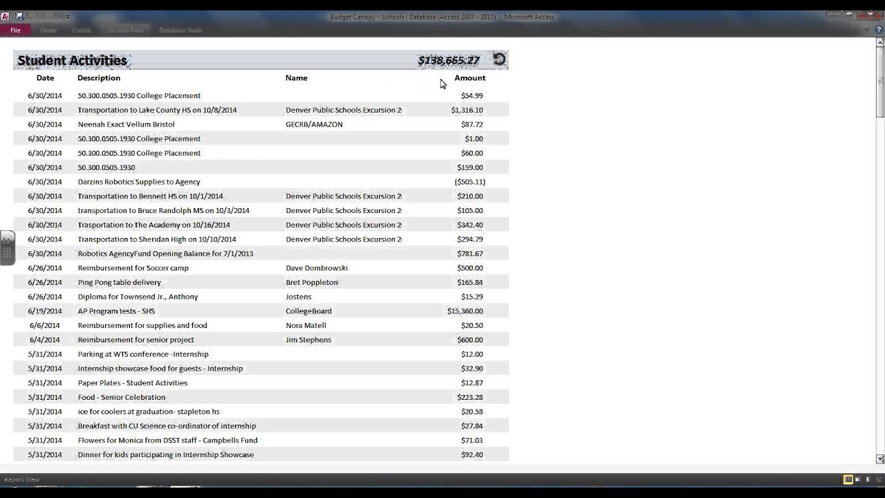 Financial Reporting Platform in MS Access