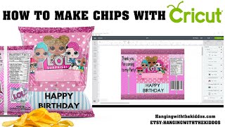 Personalized Chip Bag with Cricut Design Space for beginners 2020| Custom Party Chip Bags Template