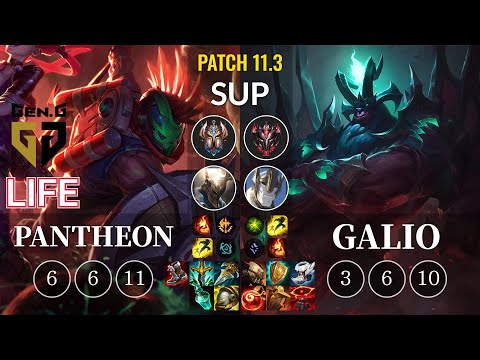 GEN Life Pantheon vs Galio Sup - KR Patch 11.3