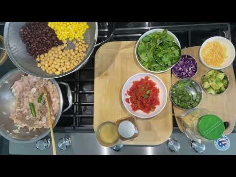 Mexican Street Salad | Beans, corn, chic-peas | Avocado Dressing | Spicy | Nutrient-dense |